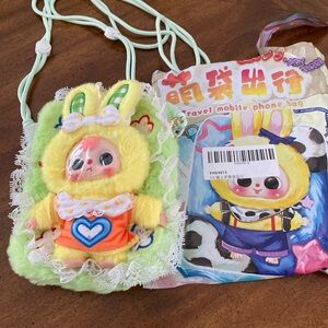 Baby Three, Cute Bunny Plush Doll Phone Bag